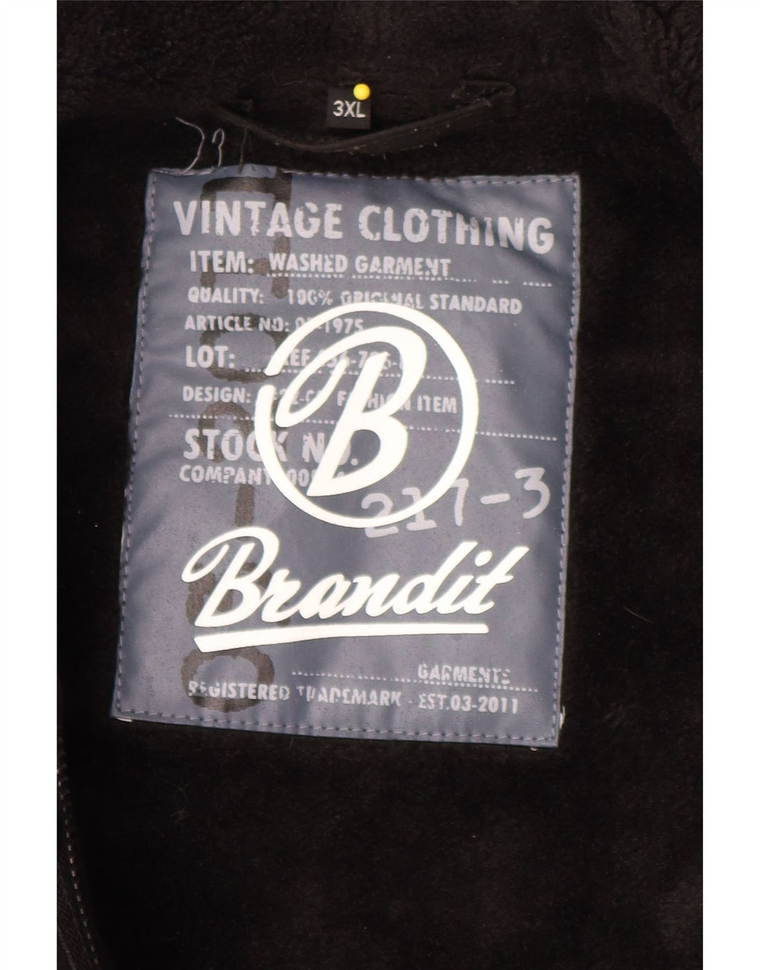 BRANDIT Herren-Parka mit Kapuze, UK 46 3XL, schwarzes Polyester