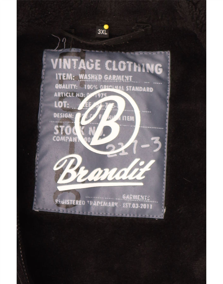 BRANDIT Herren-Parka mit Kapuze, UK 46 3XL, schwarzes Polyester