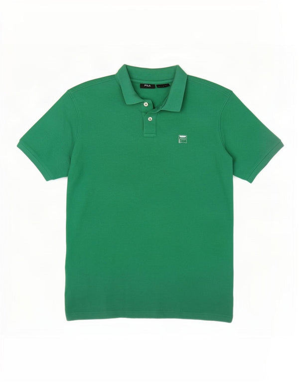 Fila Mens Polo Shirt Large Green Cotton