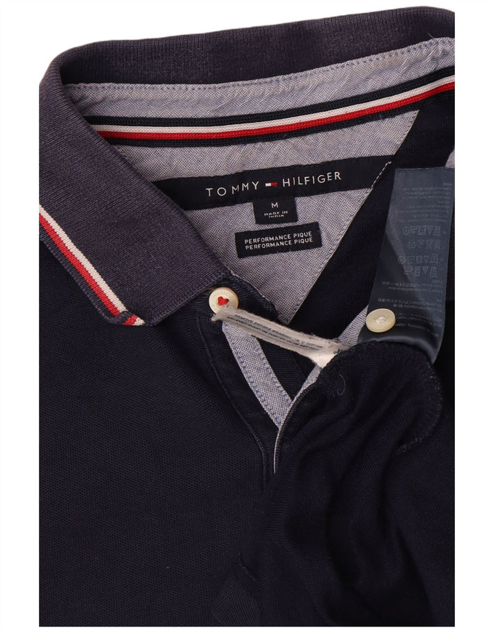 Tommy Hilfiger Herren-Poloshirt, mittelmarineblaue Baumwolle
