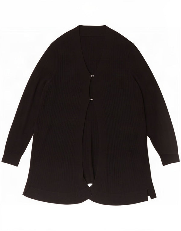 Marks & Spencer Womens Longline Cardigan Sweater UK 18 XL Black Viscose