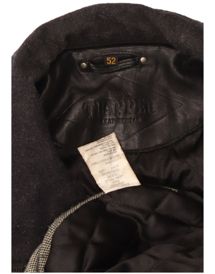 Trapper Herren Lederjacke EU 52 XL Schwarzes Leder