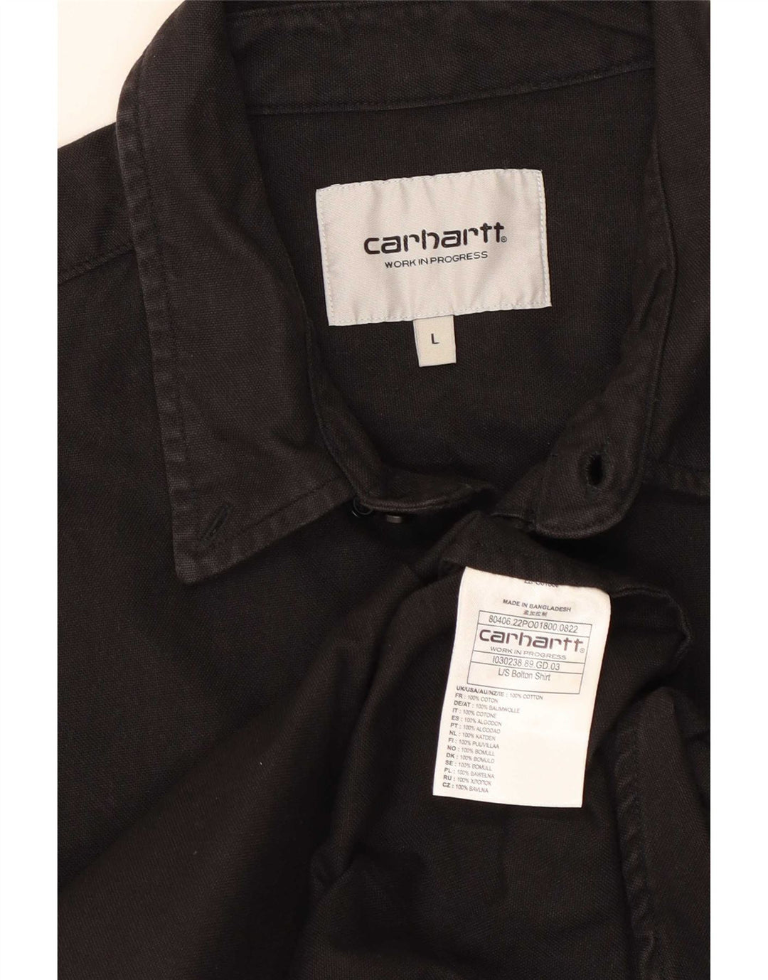 Carhartt Herren-Hemd, groß, aus schwarzer Baumwolle
