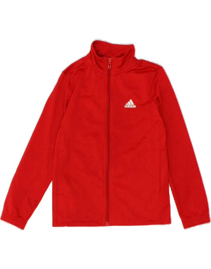ADIDAS Boys Graphic Tracksuit Top Jacket 7-8 Years Red Polyester Vintage Adidas and Second-Hand Adidas from Messina Hembry 