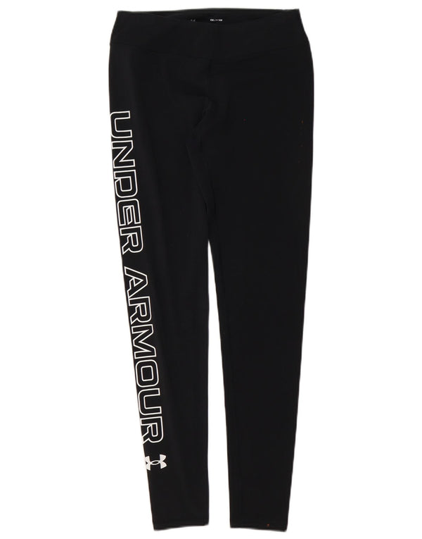 Under Armour Damen Graphic Leggings UK 10 Small Schwarz Baumwolle