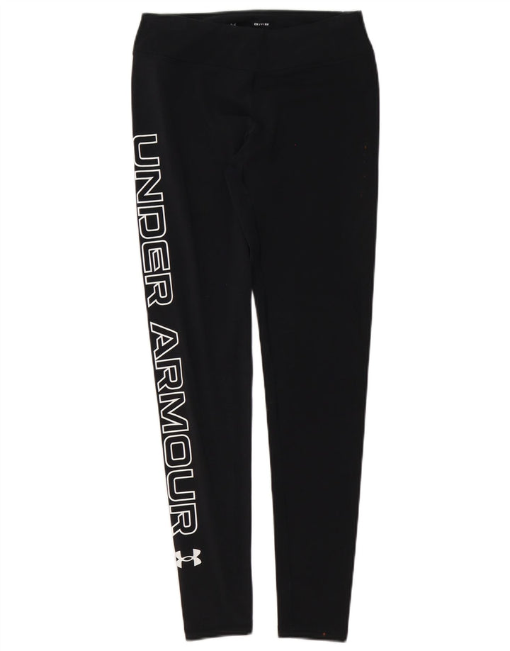 Under Armour Damen Graphic Leggings UK 10 Small Schwarz Baumwolle