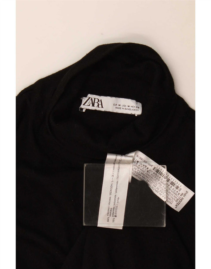 Rollkragenpullover für Damen von Zara, Gr. 12, mittelschwarz, Viskose