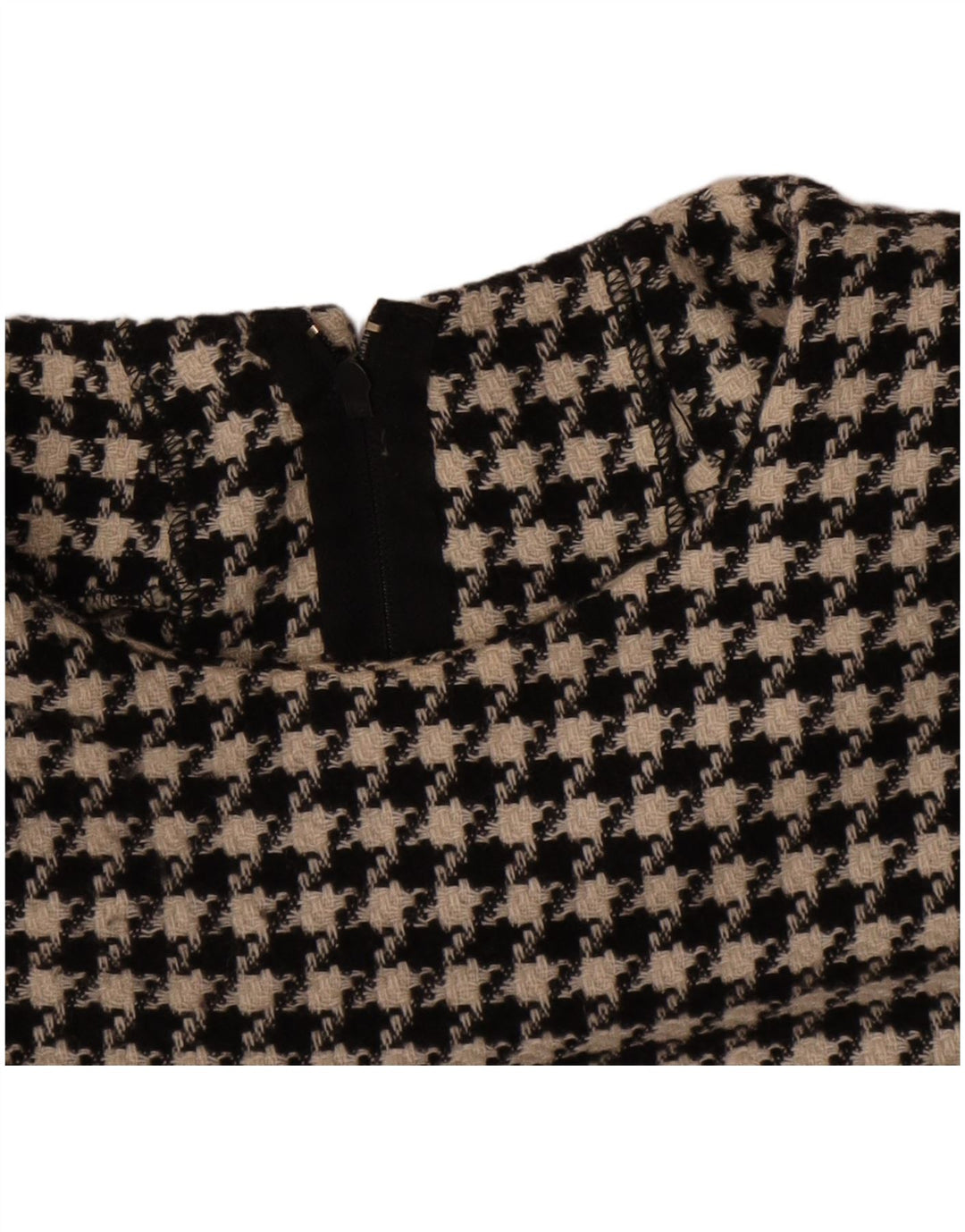 Vintage Damen Etuikleid UK 12 Medium Black Houndstooth