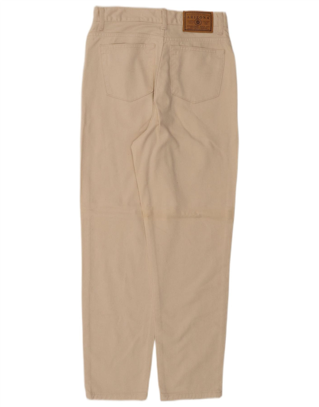 ARIZONA Damen-Freizeithose mit hoher Taille, konisch zulaufend, W28, L28, Beige, Baumwolle