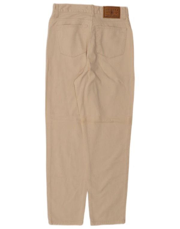 ARIZONA Damen-Freizeithose mit hoher Taille, konisch zulaufend, W28, L28, Beige, Baumwolle