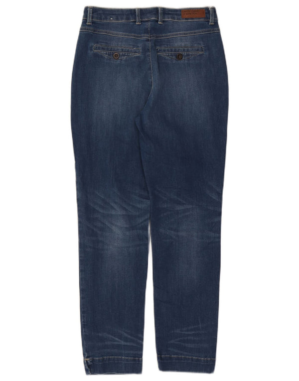 Benetton Damen Slim Jeans UK 8 Small W26 L27 Blaue Baumwolle