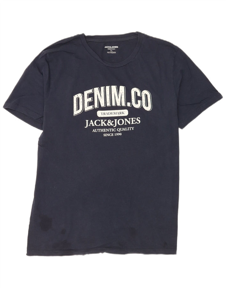 Jack & Jones Herren Grafik-T-Shirt-Oberteil XL Marineblau