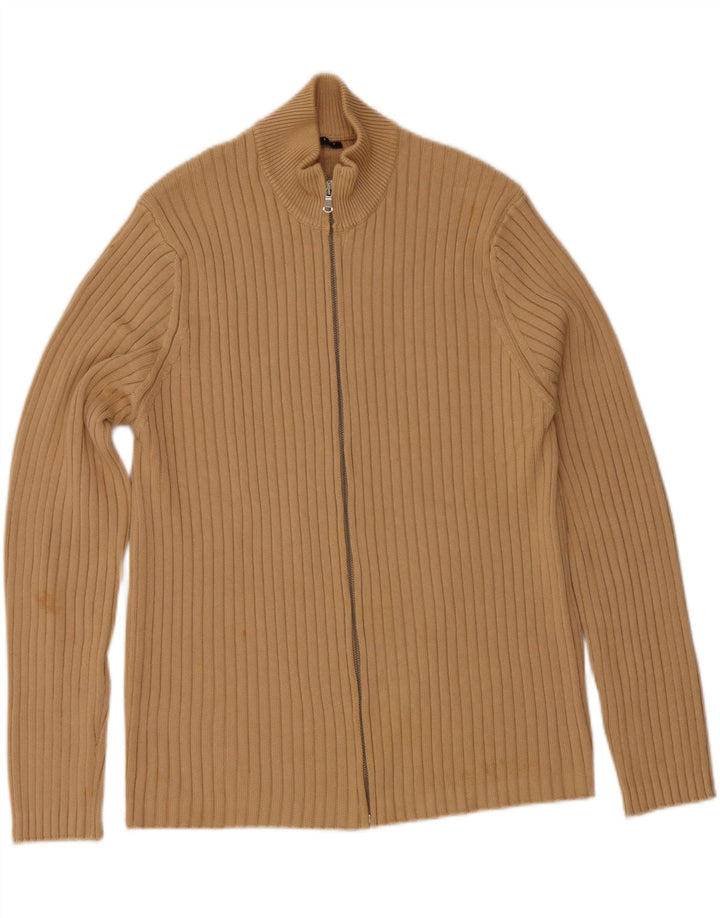Sisley Herren-Cardigan-Pullover Mittelbeige