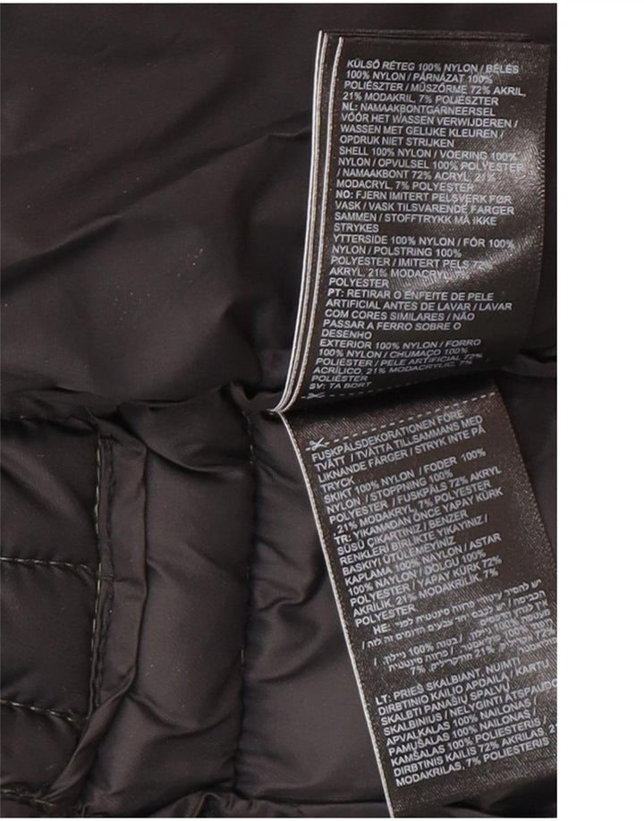 Superdry Wattierte Jacke mit Kapuze für Damen, UK 8, Small, grünes Nylon
