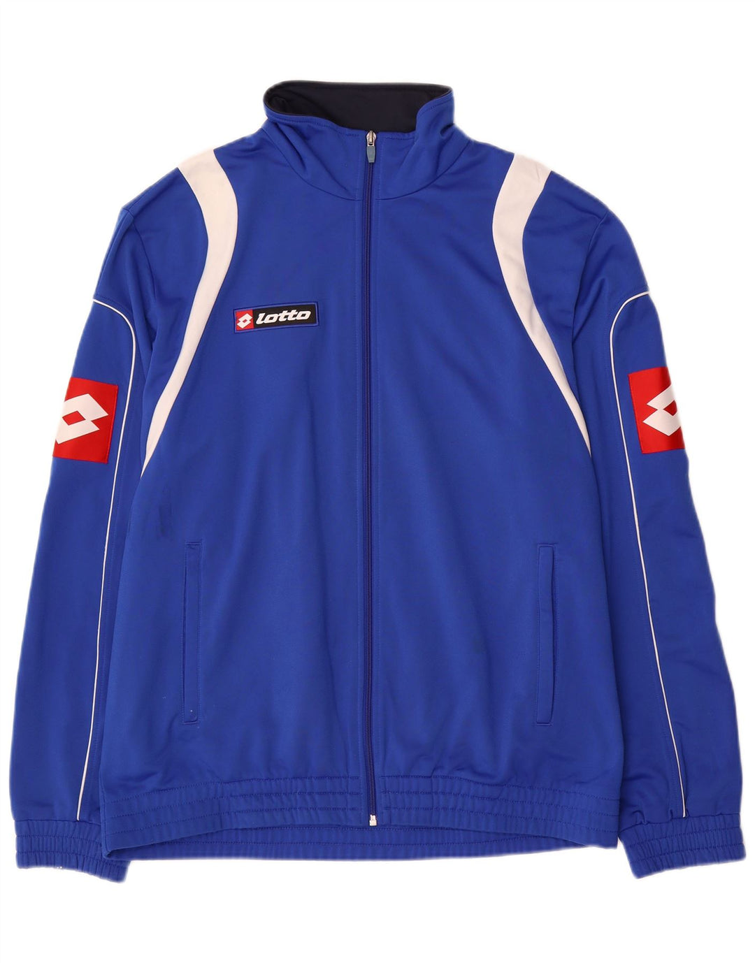 Lotto Herren-Trainingsanzugoberteil mit Grafik, XL, blaues Farbblock-Polyester