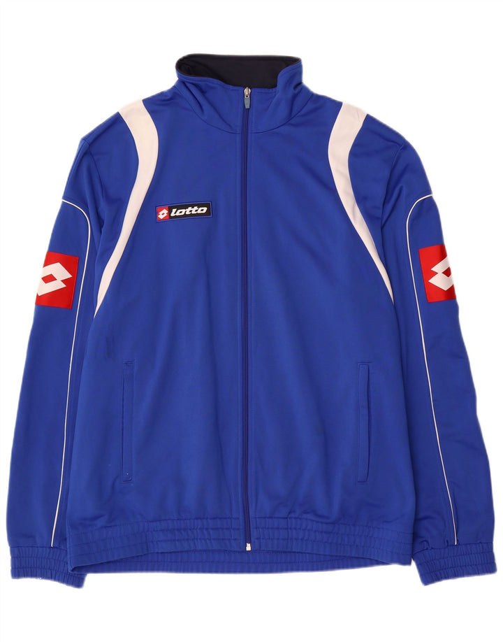 Lotto Herren-Trainingsanzugoberteil mit Grafik, XL, blaues Farbblock-Polyester