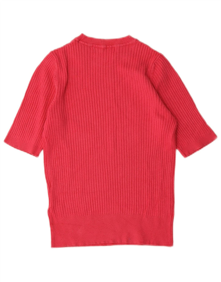 Marks & Spencer Damen Crop Pullover mit Rundhalsausschnitt, Gr. 8, Rosa