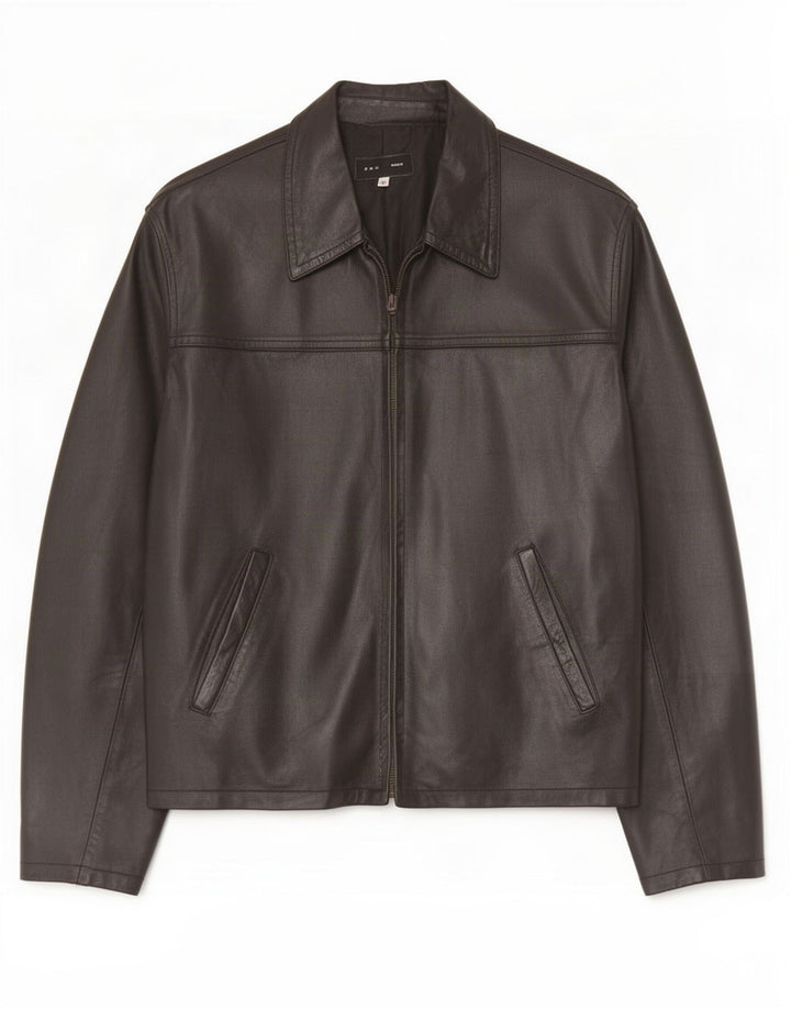 Sasch Herren Lederjacke IT 50 Large Schwarz Polyester