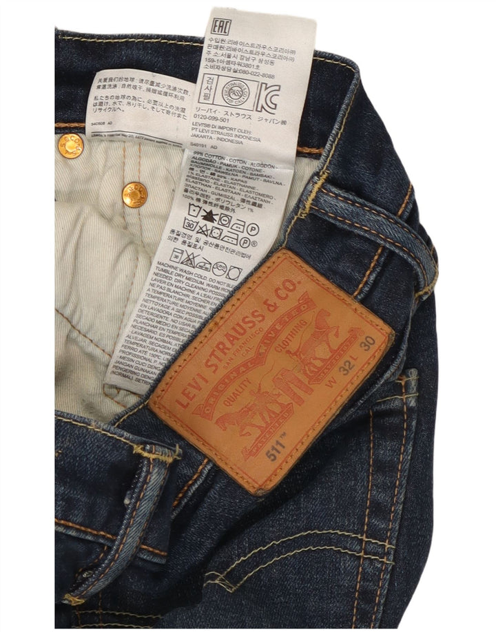 Levi's Damen 511 Slim Jeans W32 L30 Marineblau Baumwolle