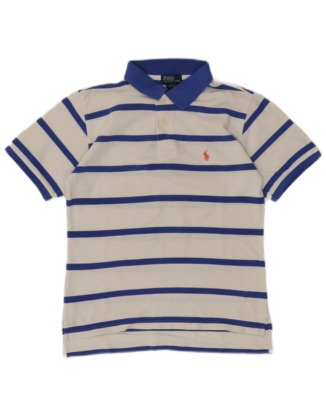 POLO RALPH LAUREN Jungen-Poloshirt, 8–9 Jahre, klein, weiß gestreift, Baumwolle