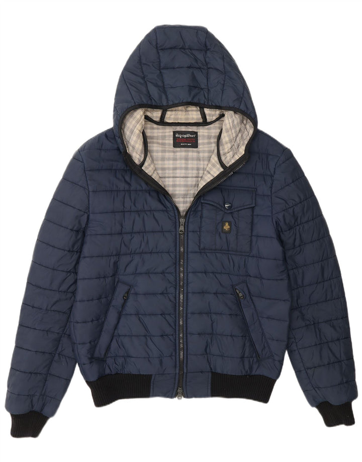 Refrigiwear Herren-Jacke mit Kapuze, gepolstert, IT 52, Größe L, Marineblau, Polyester