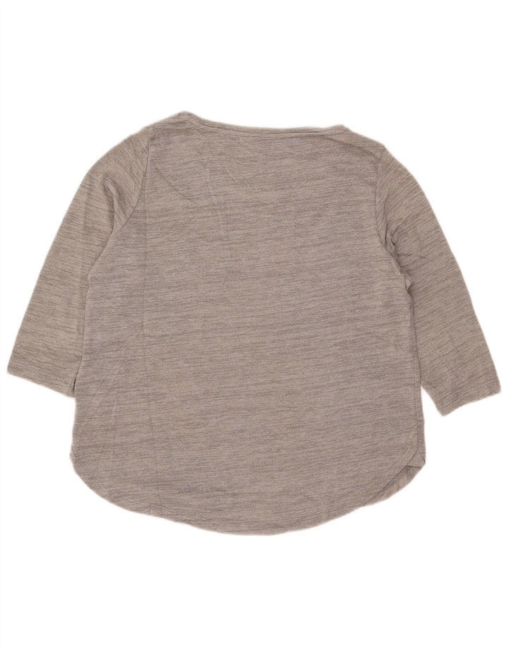 Marks & Spencer Womens Petite Top 3/4 Ärmel UK 14 Large Grau meliert
