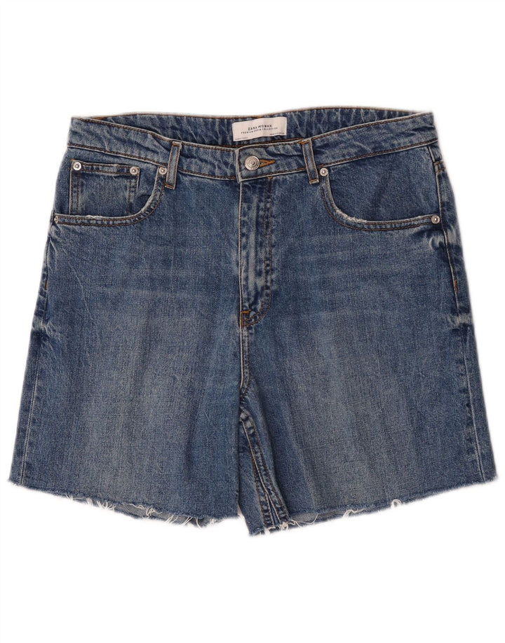 Zara Damen Jeansshorts EU 40 Medium W30 Blaue Baumwolle