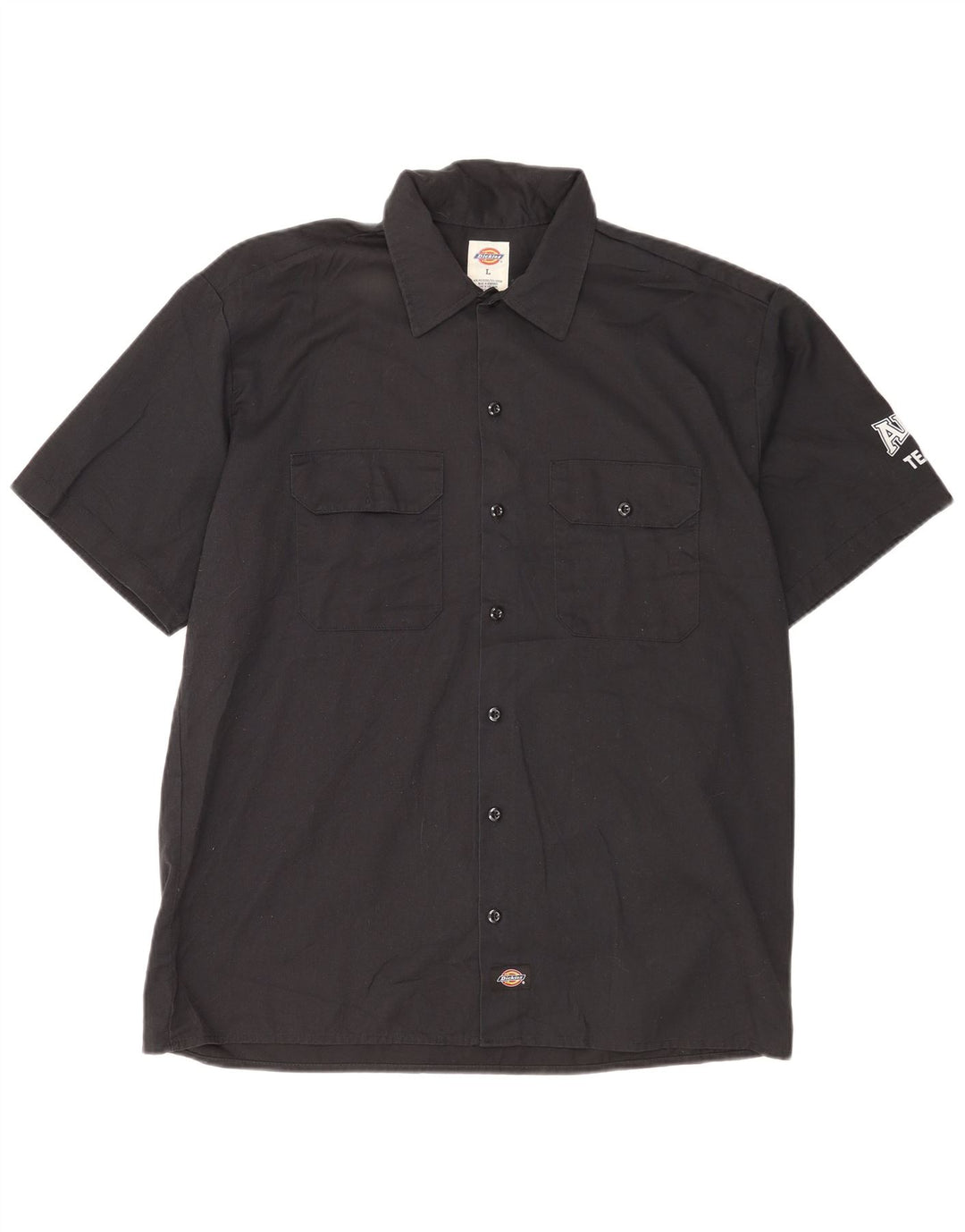 DICKIES Herren Grafik-Kurzarmhemd, groß, schwarze Baumwolle
