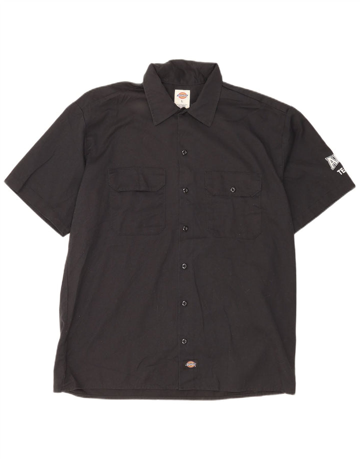 DICKIES Herren Grafik-Kurzarmhemd, groß, schwarze Baumwolle