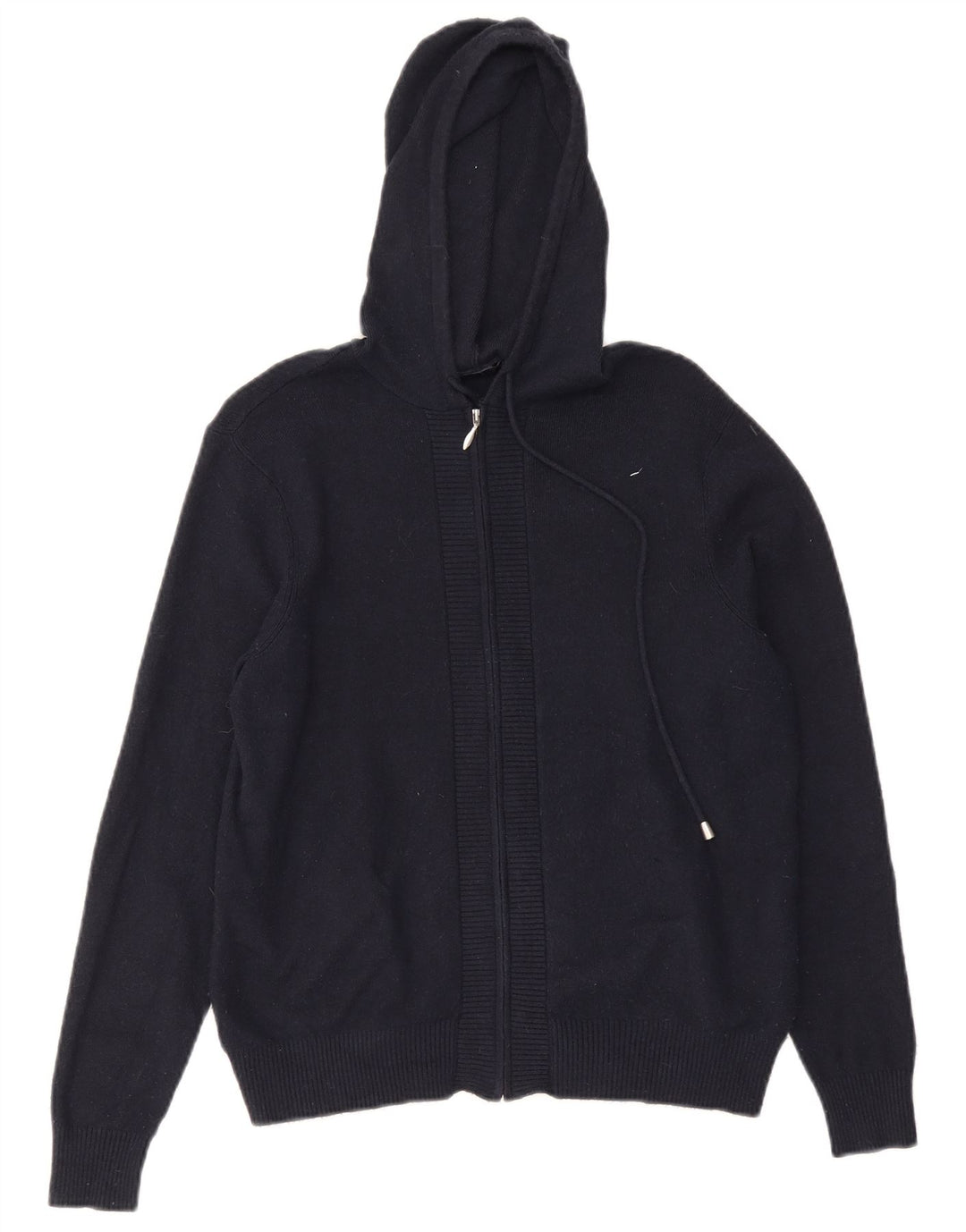 Marks & Spencer Damen-Strick-Kapuzenpullover mit Reißverschluss, Gr. 12, mittleres Marineblau
