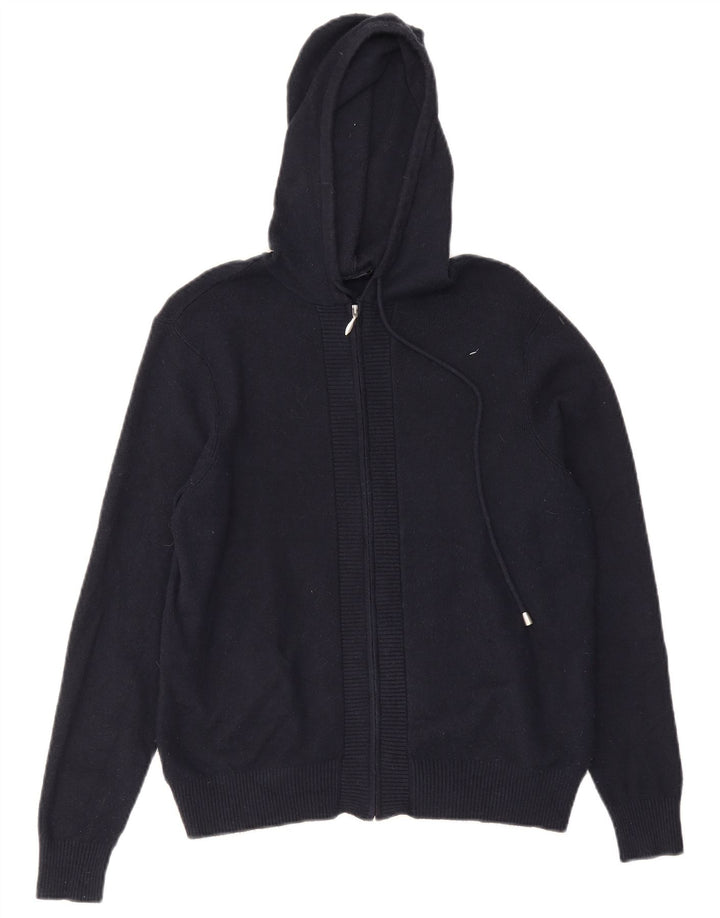 Marks & Spencer Damen-Strick-Kapuzenpullover mit Reißverschluss, Gr. 12, mittleres Marineblau