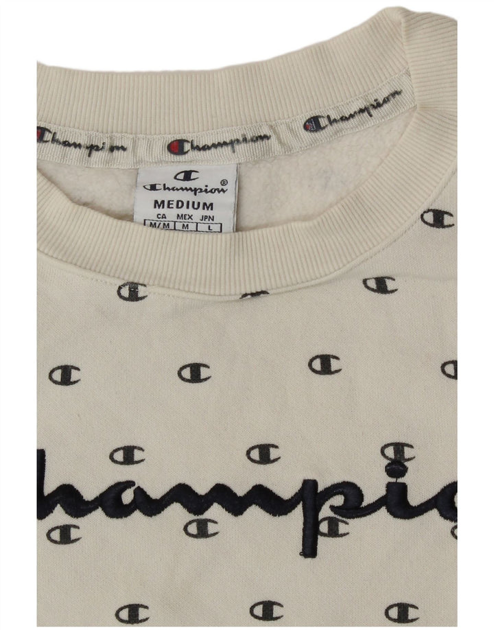 Champion Damen Grafik-Sweatshirt-Pullover UK 14 Mittelweiß