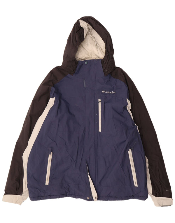 Columbia Herren-Skijacke mit Kapuze, UK 42, XL, Marineblau, Colourblock-Nylon