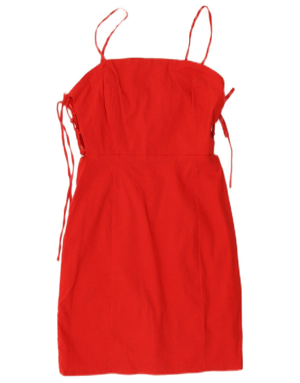 Ärmelloses Etuikleid für Damen von Zara, Größe S, Rot, Baumwolle