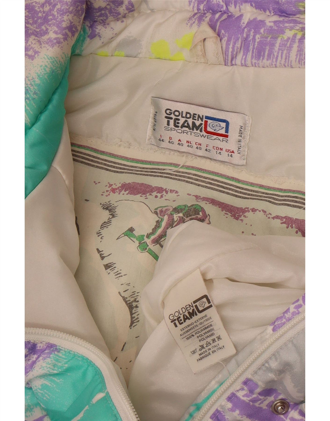 Golden Team Damen-Skioverall IT 44 Mittellila Colourblock-Polyamid