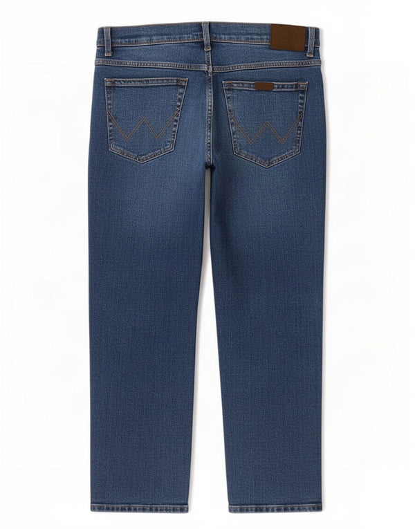 Wrangler Herren Regular Straight Jeans W42 L27 Blaue Baumwolle
