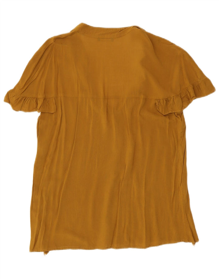 BENETTON Womens Blouse Top UK 14 Medium Khaki