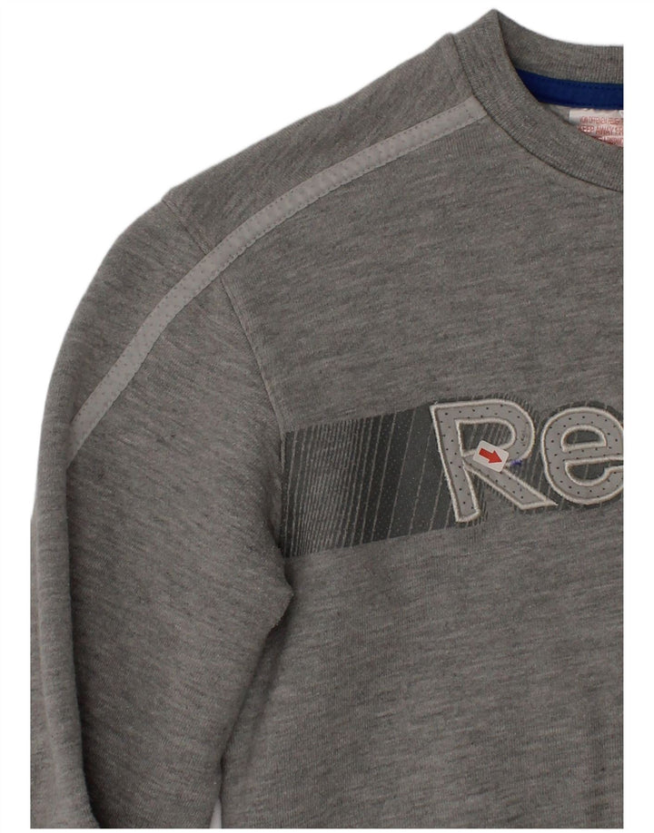 Reebok Grafik-Sweatshirt für Jungen, 11–12 Jahre, graue Baumwolle