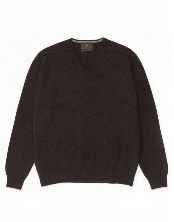 Marks & Spencer Herren-Pullover, reguläre Passform, V-Ausschnitt, 3XL, braune Wolle