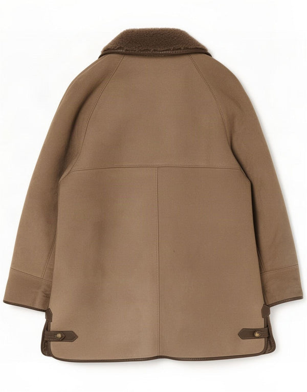 Vintage Damen Lammfelljacke UK 20 2XL Beige Lammfell
