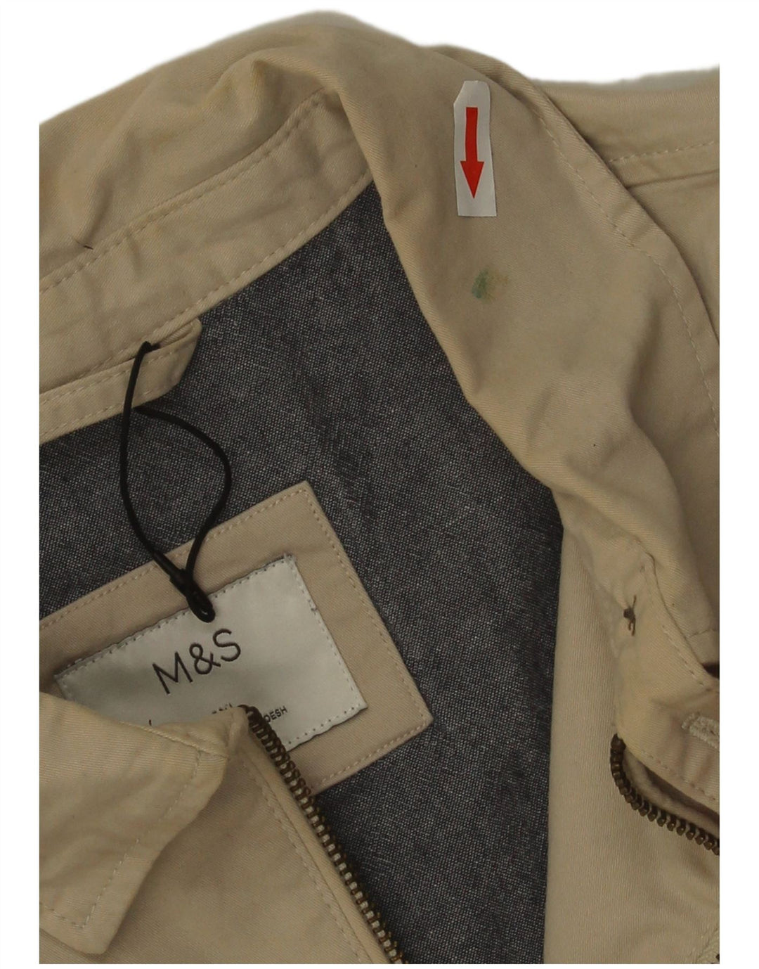 Marks & Spencer Herren Bomberjacke UK 44 2XL Beige Baumwolle