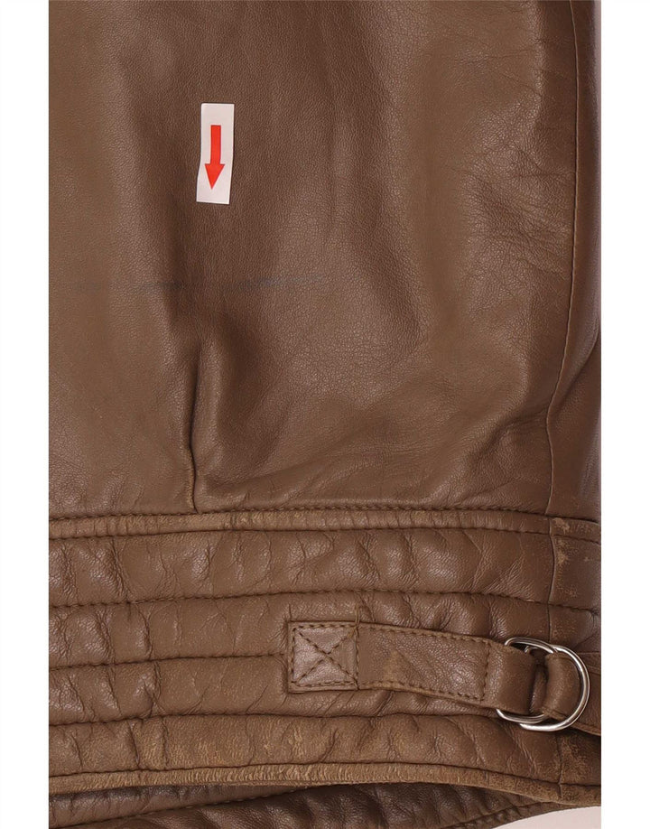 Camox Herren Bomber Lederjacke UK 38 Mittelbraun