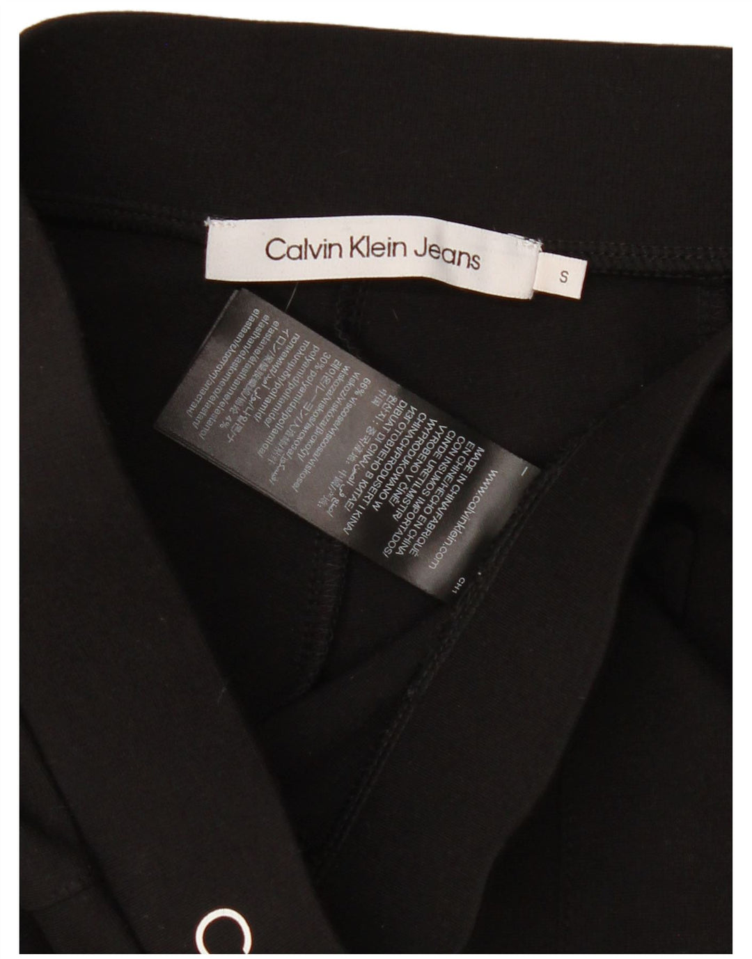 Calvin Klein Damen Graphic Leggings UK 10 Small Schwarz Viskose