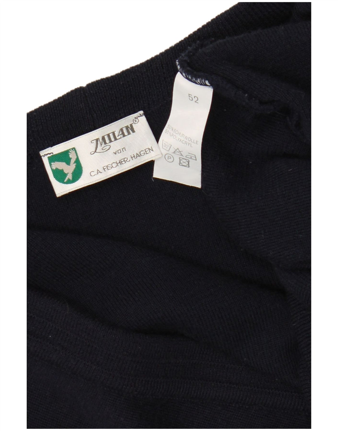 Milan Herren-Strickjacke, EU 52, groß, marineblaue Schurwolle