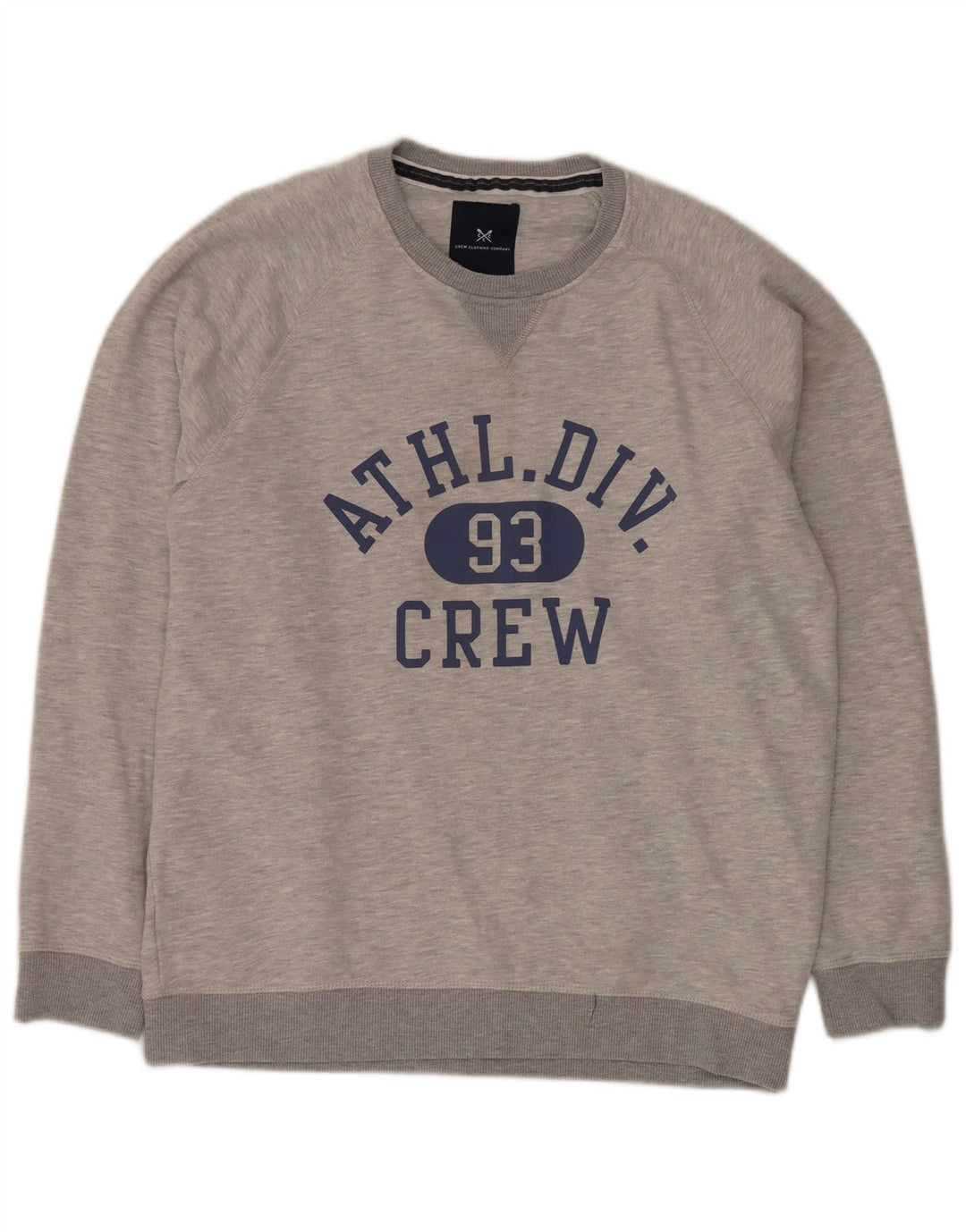 Crew Clothing Herren-Sweatshirt mit Grafik, groß, grau meliert, Baumwolle