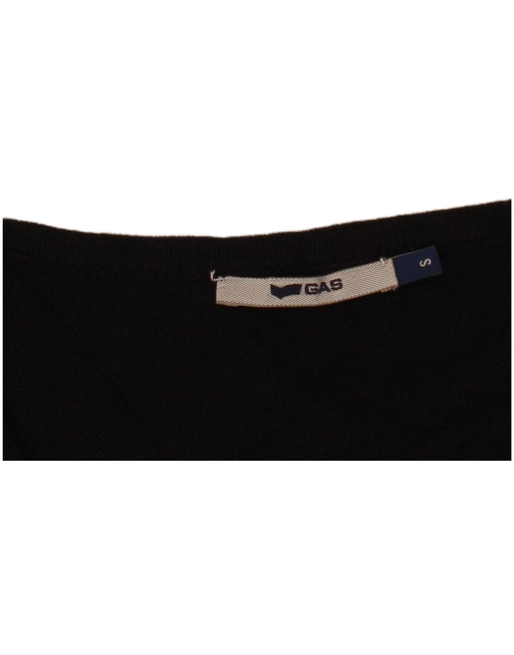 GAS Damen-Pulloverkleid mit kurzen Ärmeln und Rüschen vorne, Gr. 10, Größe S, Schwarz