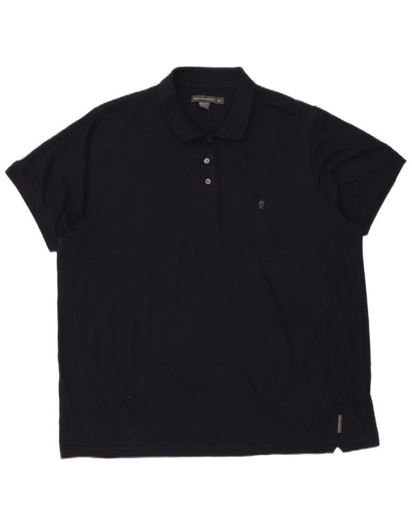 French Connection Herren-Poloshirt 4XL aus marineblauer Baumwolle