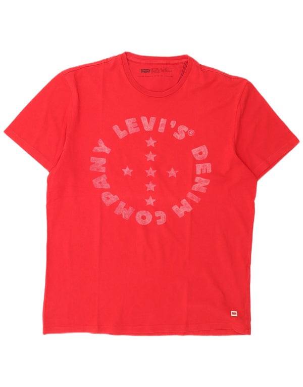 Levi's Herren-T-Shirt mit Standard-Passform, Grafik, XL, rote Baumwolle