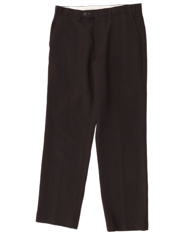 Gerade Herren-Anzughose von Marks & Spencer, W32, L31, schwarzes Polyester