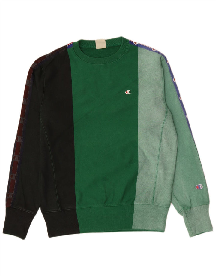 Champion Reverse Weave Sweatshirt für Herren, Größe S, Grün, Farbblock